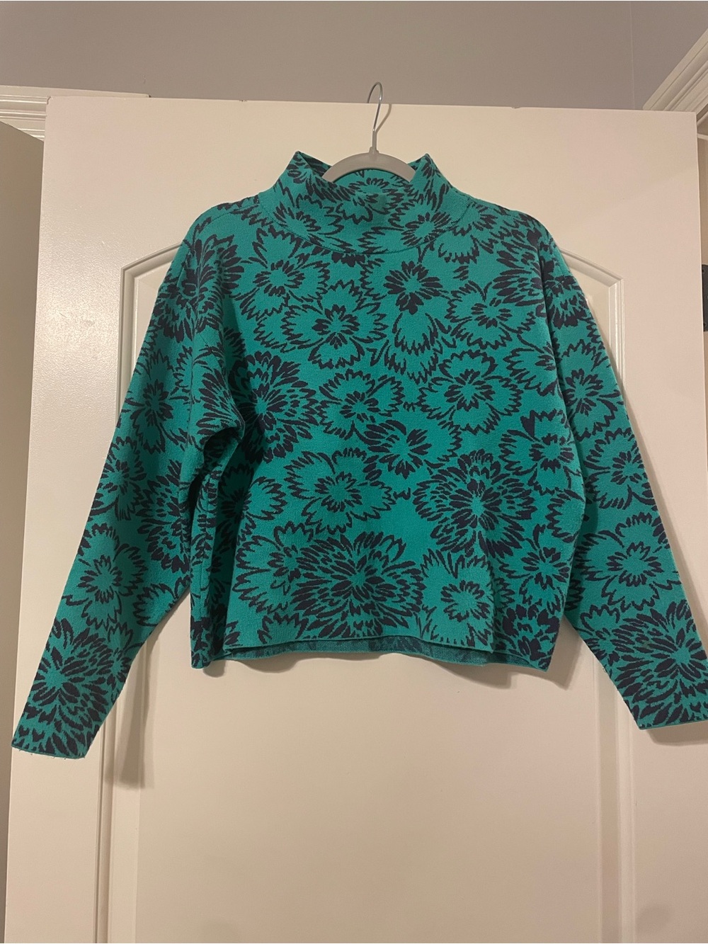 Maeve Carys Floral Mockneck Sweater Women's SZ XS